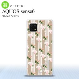 SH-54B SHG05 AQUOS sense6 スマホケース ハードケース 花柄 バラ レース ベージュ +アルファベット メンズ レディース nk-sens6-268i