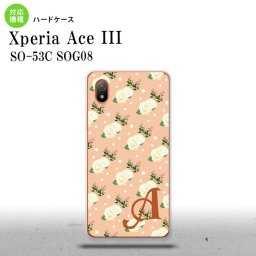 SO-53C SOG08 ワイモバイル Xperia Ace III スマホケース 背面ケース ハードケース 花柄 バラ ドット ライトサーモン +アルファベット 2022年 6月発売 nk-so53c-245i