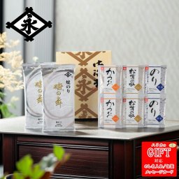 永井海苔バラエティセット SE6-295-10 内祝 結婚祝い お歳暮 香典返し 敬老の日 七五三 両親 自宅  プレゼント お誕生日 国産の風味豊かな焼海苔と海苔茶漬、かつおふりかけ、松茸の味お吸い物、選りすぐり永井海苔商品の詰め合わせです。