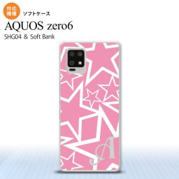 SHG04 SHG04 ZERO6 AQUOS zero6 スマホケース ソフトケース 星 ピンク 白 +アルファベット メンズ レディース nk-zero6-tp1118i