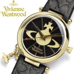 【Vivienne Westwood】 ヴィヴィアンウエストウッド 腕時計 レディース 本革レザー オーブチャーム付き VV006BKGD ブランド 女性用 ladies ウォッチ うでどけい