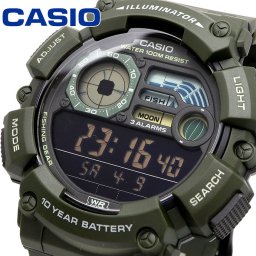 CASIO 腕時計 カシオ 時計 ウォッチ チープカシオ チプカシ 海外モデル アウトドア フィッシングタイマー モスグリーン WS-1500H-3BV メンズ [並行輸入品]