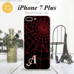 【iPhone7plus】【スマホケース/スマホカバー】【アイフォン7plus】iPhone7plus スマホケース カバー アイフォン7plus ソフトケース イニシャル 蜘蛛の巣A 赤 nk-i7plus-tp932ini【メール便送料無料】