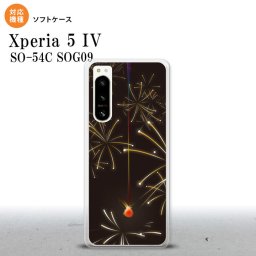 Xperia 5IV Xperia5IV スマホケース 背面ケースソフトケース 花火 線香花火 黒 2022年 10月発売 nk-xp54-tp321