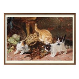 ジュリアス アダム ザリガニと子猫 A3 サイズ ポスター アート おしゃれ 絵画 インテリア 北欧 イラスト マット紙 艶消し アートパネル 額 フレーム デザイン 壁掛け ギフト 新築祝い ディスプレイ 引越し祝い　新生活　空間デザイン 
