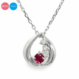 誕生石 ネックレス プラチナ ダイヤモンド カラーストーン ペンダントトップ シルバーチェーン鎖 チャーム送料無料 花以外 2025