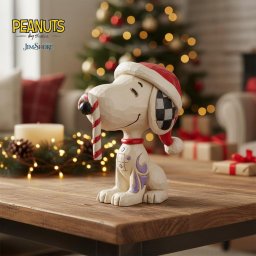 スヌーピー キラキラのキャンディケイン ミニ 8.4cm クリスマス | ジムショア ピーナッツ グッズ フィギュア 人形 置物 彫刻 Jim Shore 正規輸入品