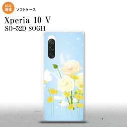 Xperia10V Xperia10V スマホケース 背面ケースソフトケース 花柄 ミックス D 青 2023年 7月発売 nk-xp105-tp284