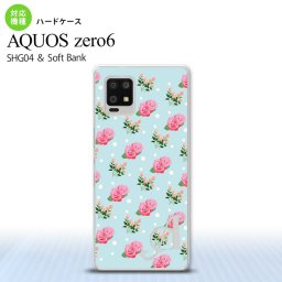 SHG04 SHG04 ZERO6 AQUOS zero6 スマホケース ハードケース 花柄 バラ ドット 水色 +アルファベット メンズ レディース nk-zero6-241i