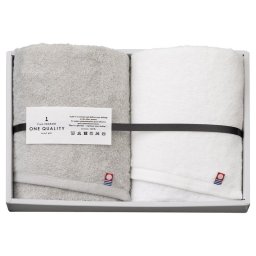【ギフト対応無料】今治 ONE QUALITY フェイスタオル2P (Q-88255) ※送料無料(北海道・沖縄は除く)