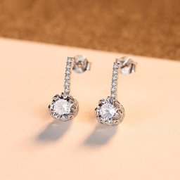 ピアス 両耳用 キュービックジルコニア シルバー925 ホワイト シルバー スタッド 中粒 メレ ぶら下がり 上品 大人 きれいめ ニッケルフリー ce0413