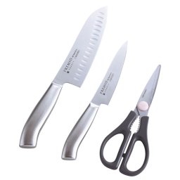 【ギフト対応無料】プレミオ オールステンレス包丁&キッチン鋏 3点セット (31813) ※送料無料(北海道・沖縄は除く)