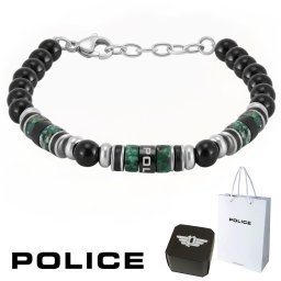 正規品 ポリス POLICE ブレスレット CYLINDRA シリンダーラ GB0083302 ステンレス 316L サージカルステンレス ストーン シルバー ブラック メンズ 男性 ギフト プレゼント おすすめ 誕生日 クリスマス バレンタイン お祝い 新品 送料無料
