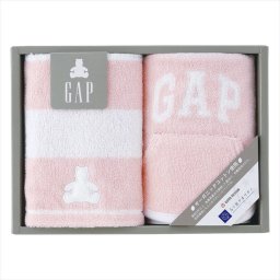 baby GAP ボーダーベア ベビーウォッシュタオル&スタイ ピンク 54-5039150P/B  内祝 内祝い お祝 御祝 記念品 出産内祝い プレゼント 快気祝い 粗供養 引出物