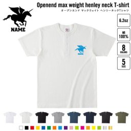 ペガサス 名入れヘンリーネックTシャツ ヘンリーネック 名入れTシャツ 首元ネコ目ボタン ボタンTシャツ 首元アクセント メンズ レディース