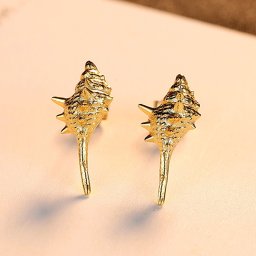 ピアス 両耳用 シルバー925 イエローゴールド シルバー スタッド 石なし エレガント 大きめ 大ぶり おしゃれ きれいめ モチーフ 貝殻 シェル ce0193