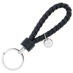 ボッテガヴェネタ BOTTEGA VENETA キーリング キーホルダー イントレチャート 113539 V001D 4014 ラム レザー 本革 ユニセックス ダークネイビー