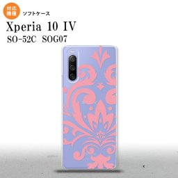 SO-52C SOG07 Xperia 10IV スマホケース 背面ケースソフトケース ダマスク D ピンク 2022年 7月発売 nk-xp104-tp1033