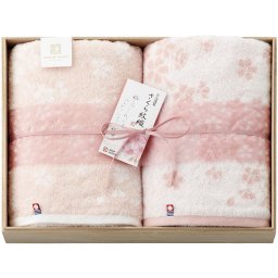 お中元 お返し 内祝い ギフトタオル 今治謹製 さくら紋織 桜染めバスタオル2P 木箱入 SM2270  新築 お礼 引越し 志 仏事 送料無料