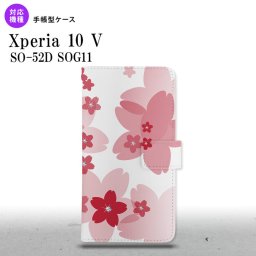 Xperia10V Xperia10V 手帳型スマホケース カバー 花柄 サクラ 赤 2023年 7月発売 nk-004s-xp105-dr056