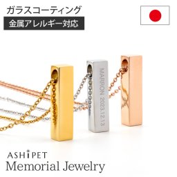 【金属アレルギー 対応】ASHIPET 遺骨ペンダント ステンレス【メモリアルジュエリー＜レクタングル＞】全3色【裏面 名入れ 刻印】 手元供養 6点セット 遺骨ネックレス メモリアルペンダント ペット 遺骨 アクセサリー 犬 猫 遺骨入れ ペット 遺骨カプセル 分骨 骨壺 安心 ペットロス ペット仏具 ミニ骨壷  日本製