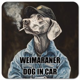 名入れ可 Weimaraner ワイマラナー カーサイン 車 マグネット 強力 13x13cm 正方形 作業服 ちょい悪 マグネットステッカー 犬 かっこいい おしゃれ 安全対策 煽り運転 屋外 防水 屋内