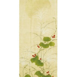 タペストリー 麻100％ 手描きタペストリー「秋野」t-623 45×120cm