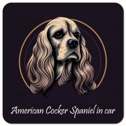 イラスト付 Dog in Car アメリカンコッカースパニエル Bタイプ カーサイン 車 マグネットステッカー 犬 マグネット 強力 13x13cm 正方形 おしゃれ かわいい ドラレコステッカー 安全対策 危険運転 煽り運転 アニマル 動物 犬種別 屋外 防水 屋内