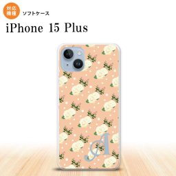 iPhone15 plus iPhone15 plus スマホケース 背面ケースソフトケース 花柄 バラ ドット ライトサーモン +アルファベット 2023年 9月発売 nk-i15pl-tp245i