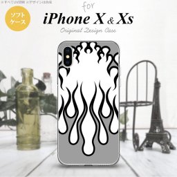 【iPhoneX】【スマホケース/スマホカバー】【アイフォンX】iPhoneX スマホケース カバー アイフォンX ファイヤー 白×黒 nk-ipx-tp1307【メール便送料無料】