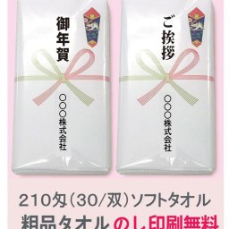 【210匁 白ソフトタオル フェイスタオル】ご挨拶タオル 粗品タオル のし印刷 OPP袋入仕上