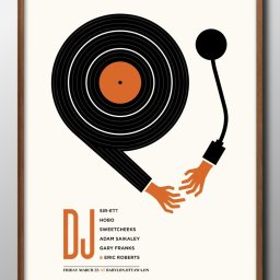 ゲイリー フランク DJ A3 サイズ ポスター アート おしゃれ 絵画 インテリア 北欧 イラスト マット紙 艶消し アートパネル 額 フレーム デザイン 壁掛け ギフト 新築祝い ディスプレイ 引越し祝い　新生活　空間デザイン