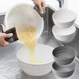 like-it ライクイット 米とぎにも使えるザルとボウル 2点セット セット LBK-01 ボウル 耐熱ボウル 水切りボウル ざる ザル 皿 日本製 耐熱 電子レンジ 米研ぎ キッチン 使いやすい 樹脂 おしゃれnichie ニチエー 母の日 父の日 60代 70代