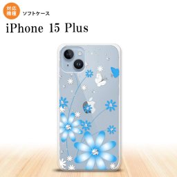 iPhone15 plus iPhone15 plus スマホケース 背面ケースソフトケース 花柄 ガーベラ 水色 2023年 9月発売 nk-i15pl-tp802
