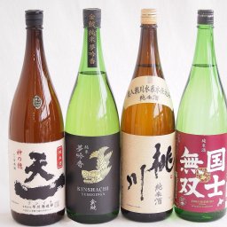 米の旨味よい日本酒4本セット(早川酒造部天一 純米酒 (三重県) 桃川 純米酒 (青森県) 金しゃち酒造金鯱 夢吟香 純米酒 (愛知県) 高砂酒造国士無双 純米酒 (北海道)) 1800ml×4本