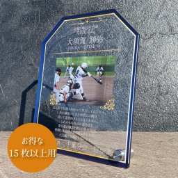  【 卒団・卒業記念プレート ブルー 大きいサイズ 15枚以上用 】スポーツ 部活 活動 クラブ 団体 メモリアル メモリアルプレート フォトフレーム 刻印 彫刻 記念品 記念 記念日 思い出 お祝い 卒業式 卒団式 卒部 卒業 卒団 卒団祝い 卒団記念品 卒団記念 青春 贈り物 送別会 お別れ会 先生 担任 