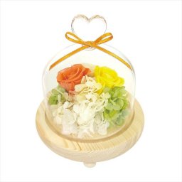  母の日遅れてごめんね ハートガラスドーム　オレンジ B38535  ※お届け日5/15～17※日付指定不可 送料無料 母の日 父の日 ギフト お取り寄せ スイーツ
