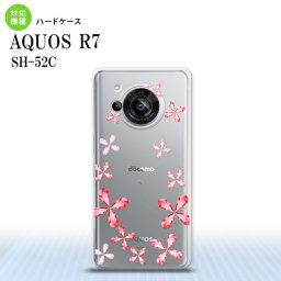 SH-52C AQUOS R7 スマホケース 背面ケース ハードケース 花柄 カット 赤 2022年 7月発売 nk-r7-806