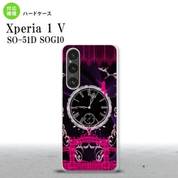 Xperia 1V Xperia 1V スマホケース 背面ケース ハードケース 時計 妖精 黒 赤 2023年 6月発売 nk-xp15-1251