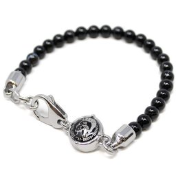 ディーゼル ブレスレット DIESEL DX0848040 BRACERET メンズ レディース シルバー ブラック