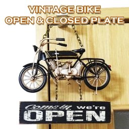 看板 オープン クローズ 店舗用 プレート ビンテージカー バイク かっこいい プラッケ ドアプレート OPEN＆CLOSE 可愛い レトロ 玄関飾り アンティーク お店 カフェ お洒落 かわいい アメリカン雑貨 インテリア