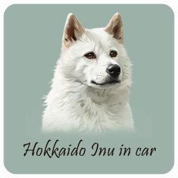 名入れ可 ドッグ カーステッカー イラスト付 Dog in Car 北海道犬 Bタイプ セーフティサイン 犬種別 正方形 13x13cm シール リア あおり運転対策 Dog Sticker 屋外 屋内 防水 安全対策 カーサイン