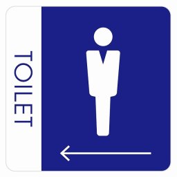 トイレ 御手洗 TOILET トイレマーク C1男 左 矢印 ピクトサイン ステッカー シール 塩ビ製 サイン ウォールステッカー インテリア 施設 案内