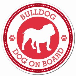 BULLDOG ブルドッグ レッド 肉球 カーサイン 車 マグネットステッカー 犬 マグネット 強力 直径13cm 丸型 おしゃれ かわいい ドラレコステッカー 安全対策 危険運転 煽り運転 アニマル 動物 犬種別 屋外 防水 屋内 肉球マーク