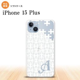 iPhone15 plus iPhone15 plus スマホケース 背面ケースソフトケース パズル 白 +アルファベット 2023年 9月発売 nk-i15pl-tp1202i