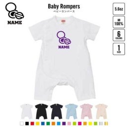 メイクアップアーティスト3 名入れベビーカバーオール ロンパース 半袖 出産祝い ベビー服 新生児 80サイズ 綿100％ 下着 肌着 パジャマ カバーオール ボディスーツ サロン　シャドウ　道具　メイク