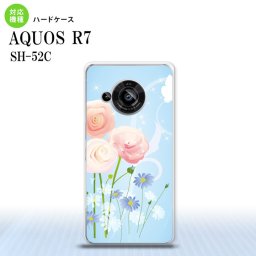 SH-52C AQUOS R7 スマホケース 背面ケース ハードケース 花柄 ミックス C 青 2022年 7月発売 nk-r7-281