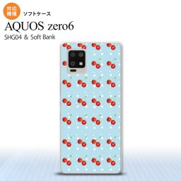 SHG04 SHG04 ZERO6 AQUOS zero6 スマホケース ソフトケース さくらんぼ チェリー 青 メンズ レディース nk-zero6-tp177