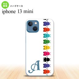 iPhone13mini iPhone13 mini ケース ハードケース カエル かえる 帯 A 白 +アルファベット  nk-i13m-671i