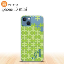 iPhone13mini iPhone13 mini ケース ソフトケース パズル 緑 +アルファベット iPhone ミニ 5.4インチ  おしゃれ かわいい メンズ レディース キッズ デザインたくさん nk-i13m-tp1207i